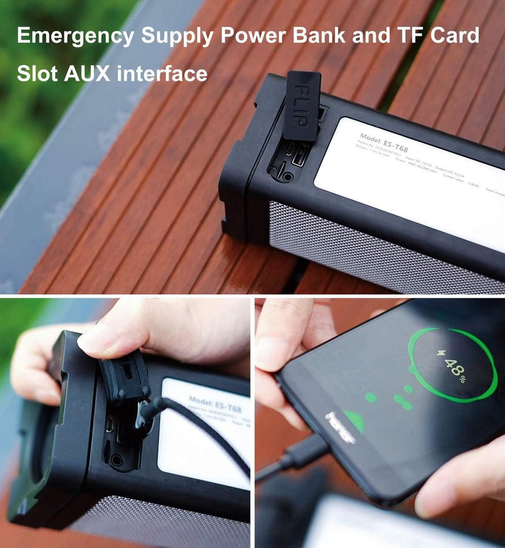 IPX7 Waterproof 20W Portable Bluetooth Speaker with 27 LEDs B1475