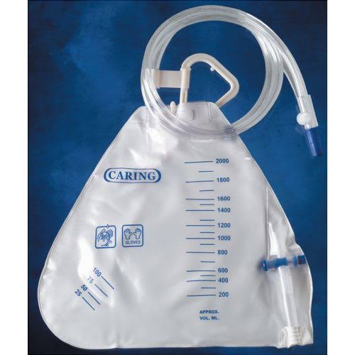 2000mL Drainage Bag with Anti-Reflux Valve, Case of 20 M382