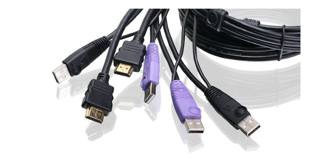 2-Port HDMI Cable KVM Switch with Cables and Audio O220811