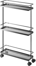 Black Rolling Kitchen Storage Cart Y981056