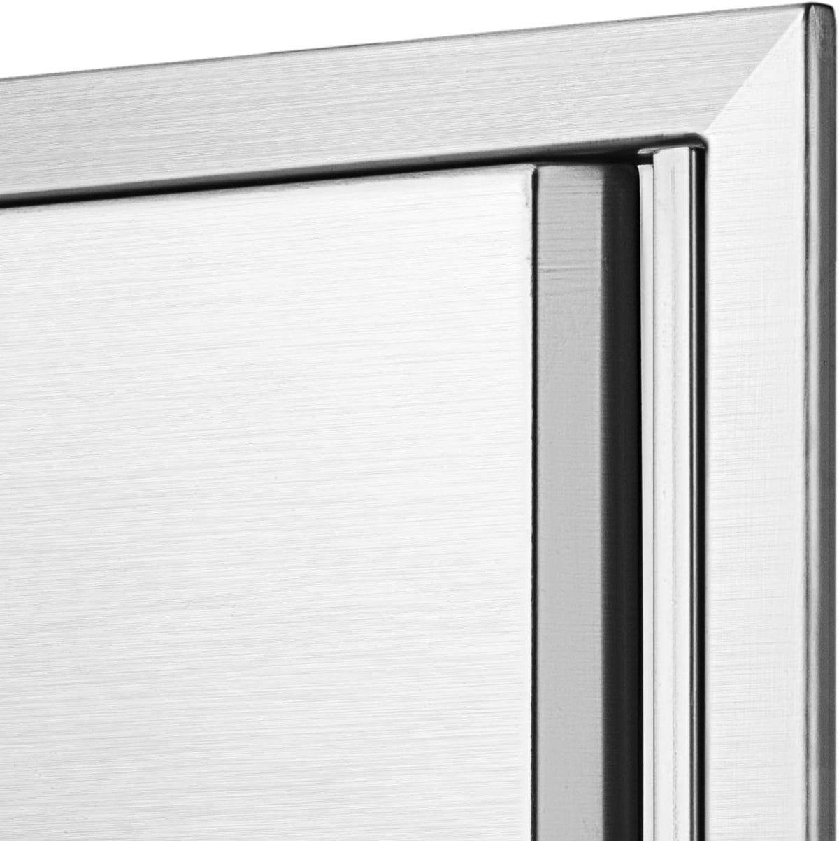17 x 24 Inch Brushed Stainless Steel Outdoor Kitchen Door N341376