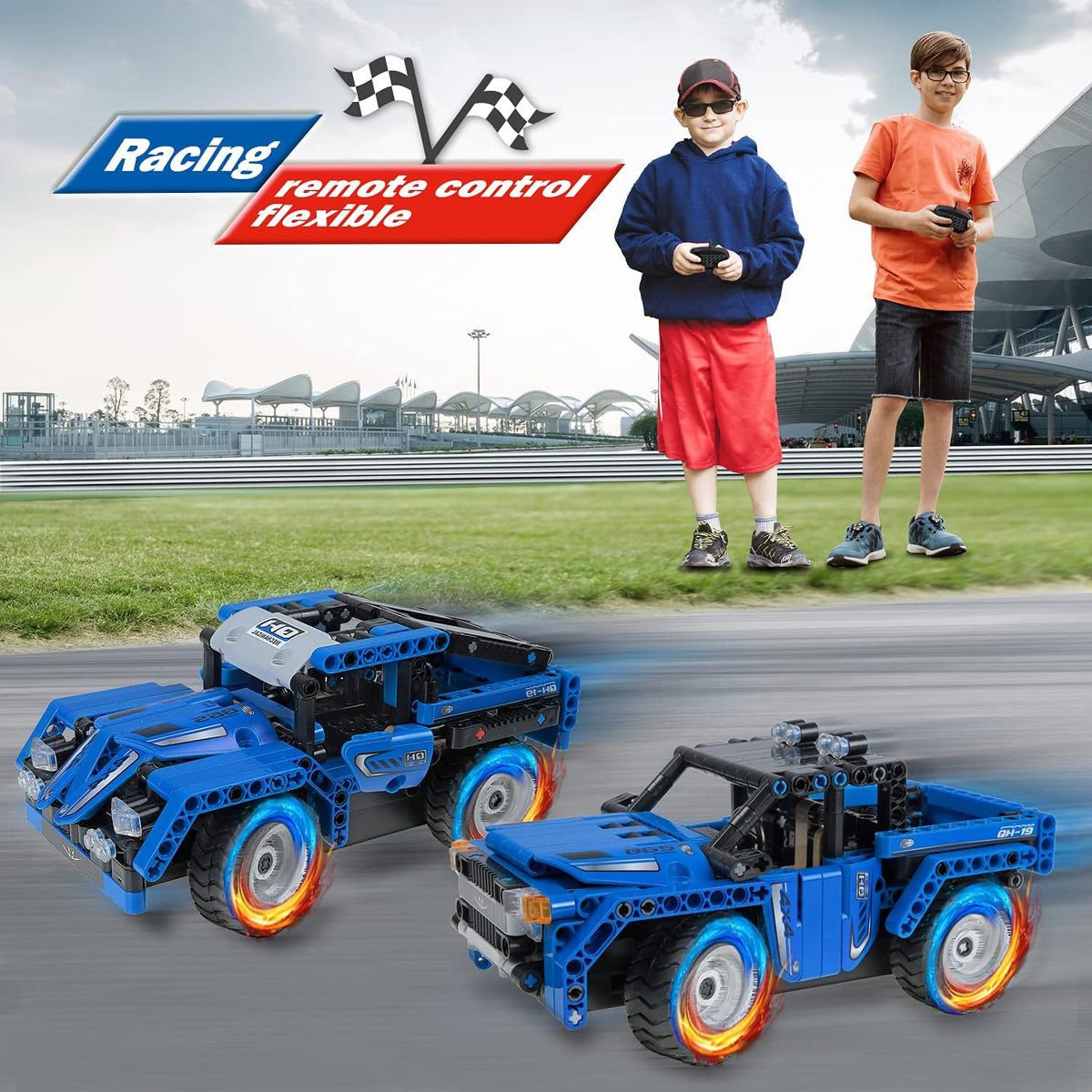 STEM Building Toys 2-in-1 Remote Control Car Building Kits B450