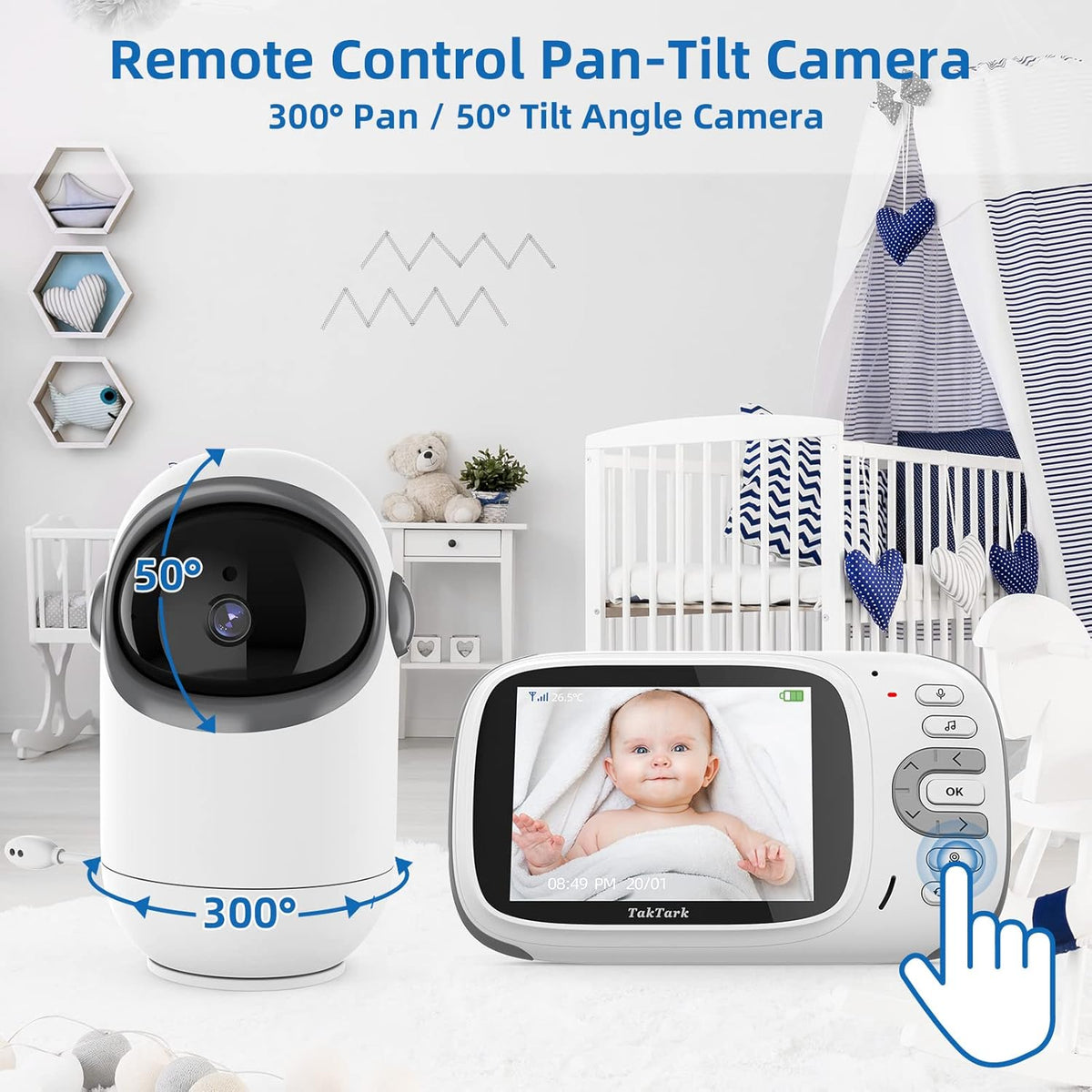 Video Baby Monitor with Camera and Audio, Two-Way Audio, Night Vision S950