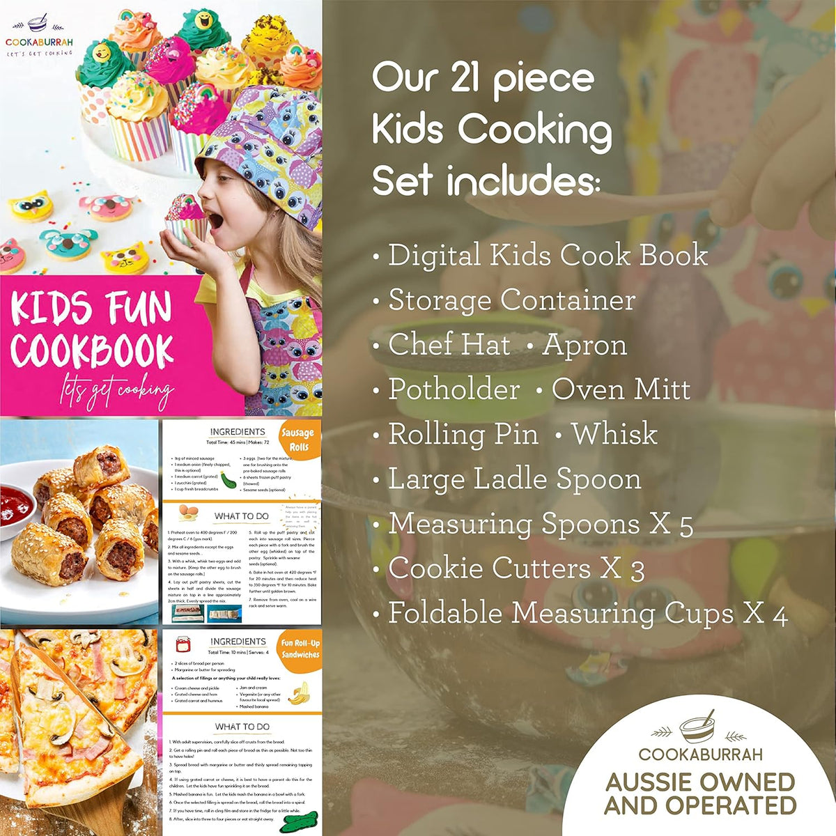 Kids 21 Piece Cookware Set with Storage Case D48157