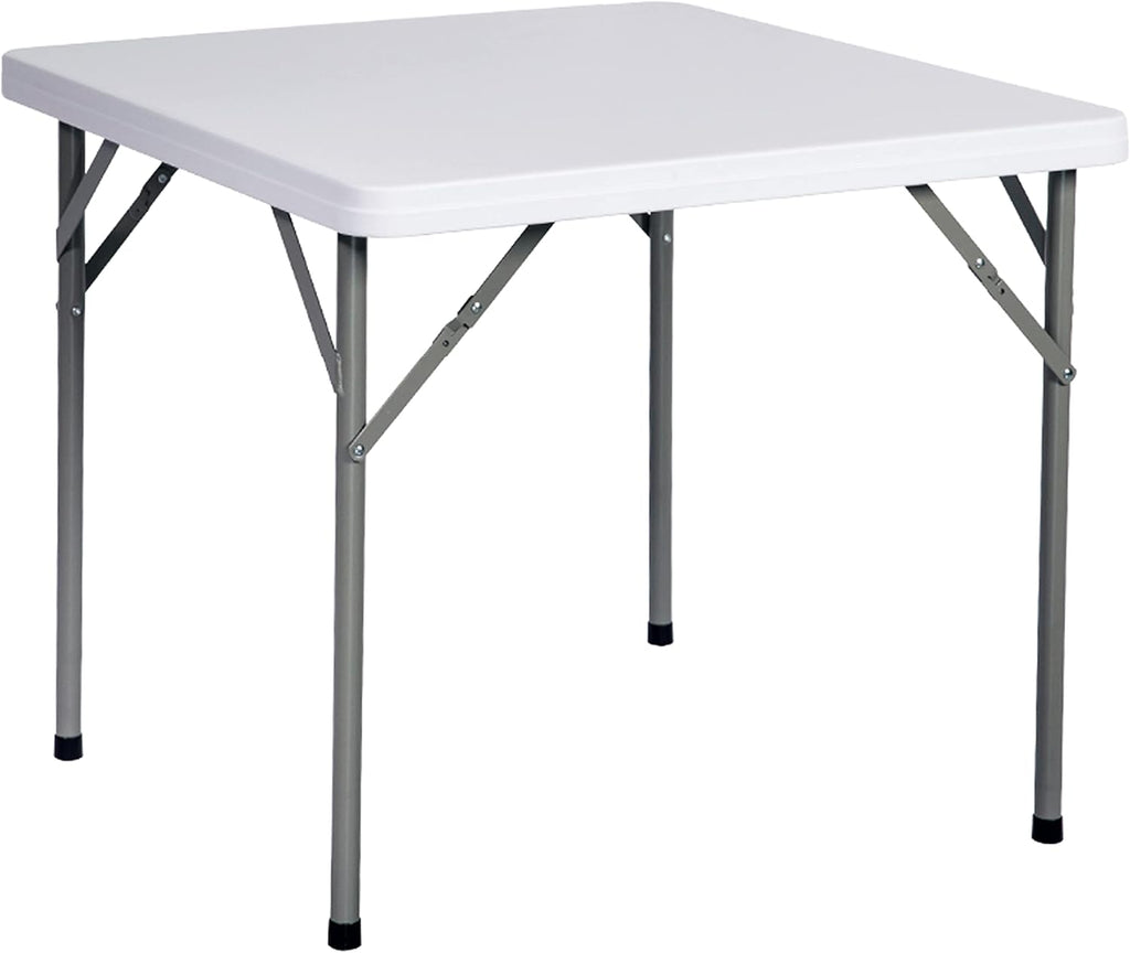 Square Folding Card Table White Granite D4122