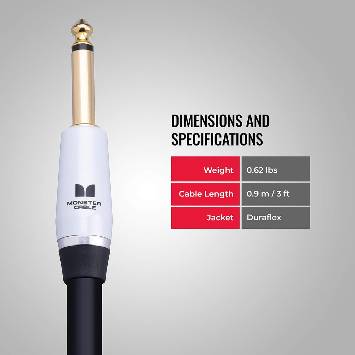 Speaker Cable 6 ft Straight 1/4 Plugs D7603