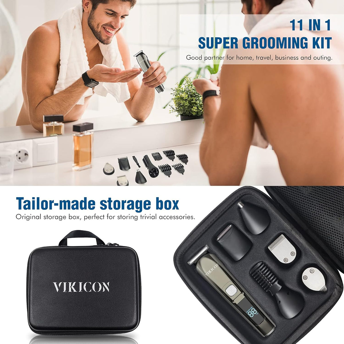 Electric Beard Trimmer Waterproof Body Grooming Kit U11300