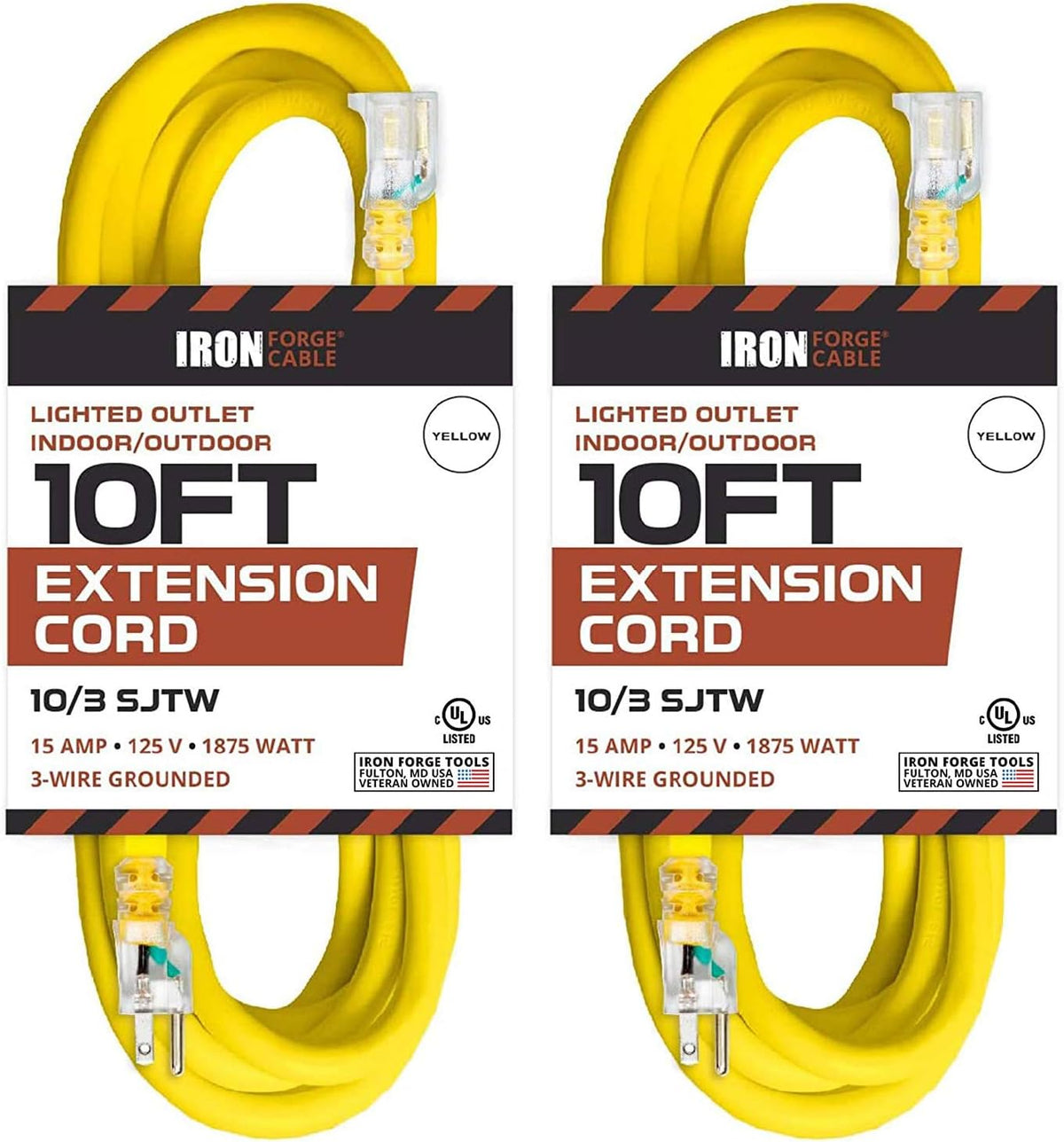 50 Foot Lighted Outdoor Extension Cord 10 Gauge Q39246