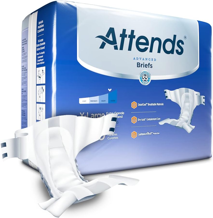 XL Unisex Adult Incontinence Briefs 20 Count Pack of 3 T806