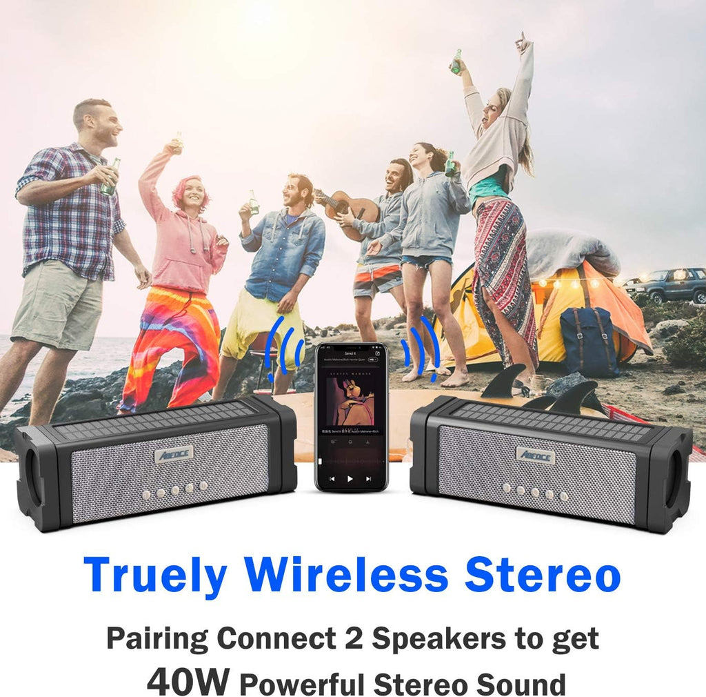 IPX7 Waterproof 20W Portable Bluetooth Speaker with 27 LEDs B1475