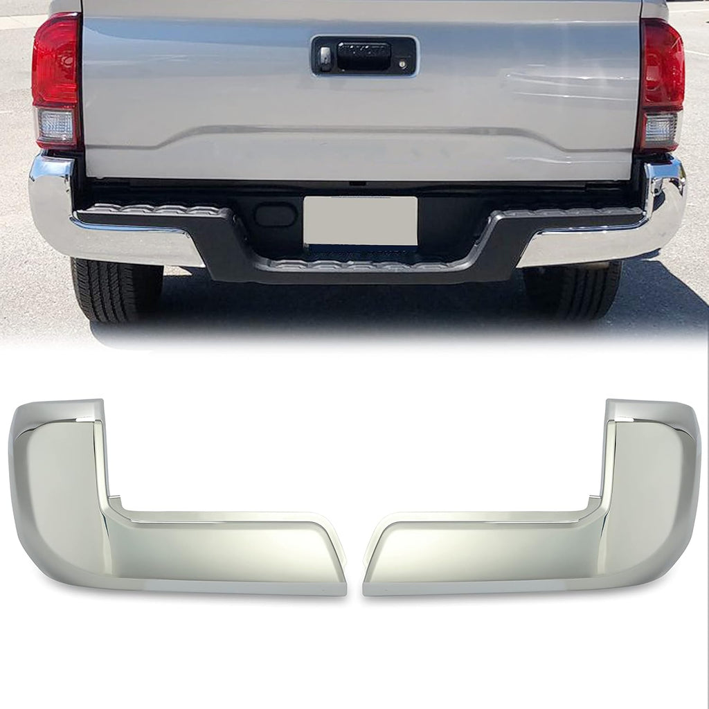Rear Bumper End Caps with Parking Sensors Holes Chrome L996