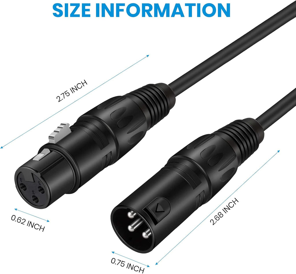50ft XLR Microphone Cable, Black 6-Pack B23517