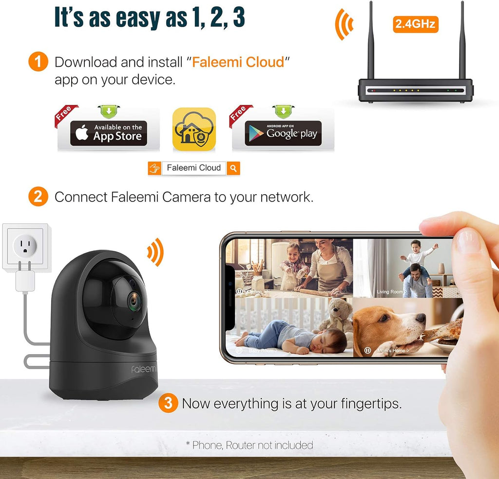 1080P WiFi Indoor Security Camera with Night Vision B762453