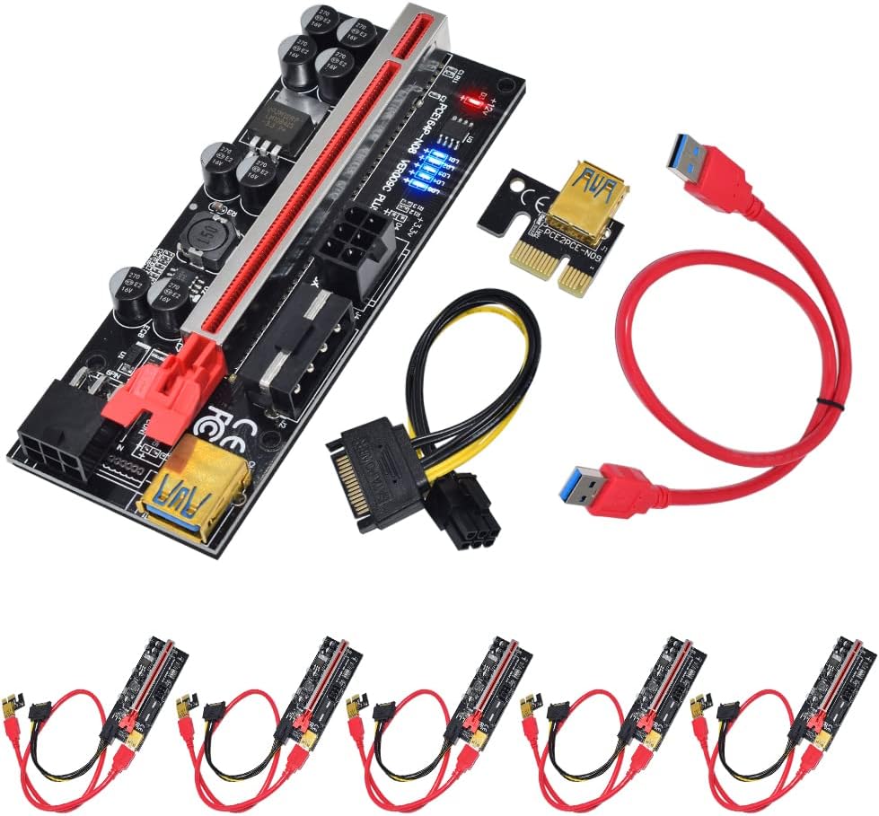 1X to 16X USB 3.0 PCIe Riser Card 6 PCS O559