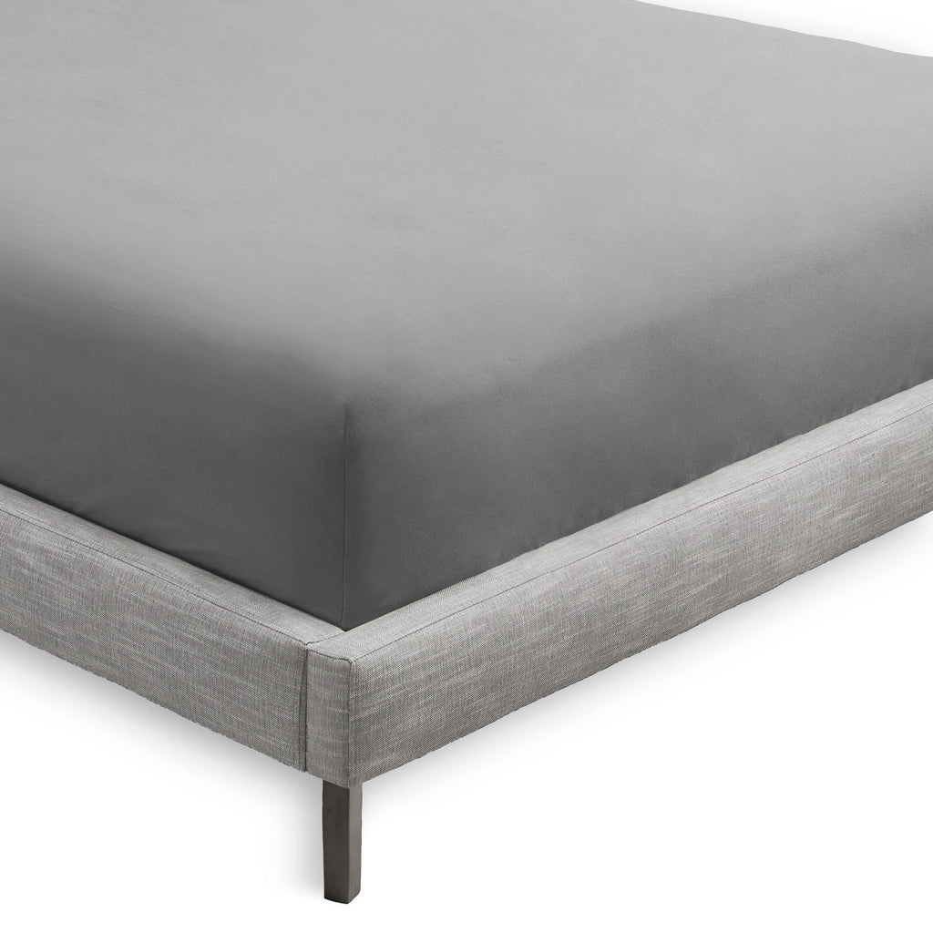 2-Pack Microfiber Fitted Bottom Sheets Deep Pocket California King Light Grey B5865