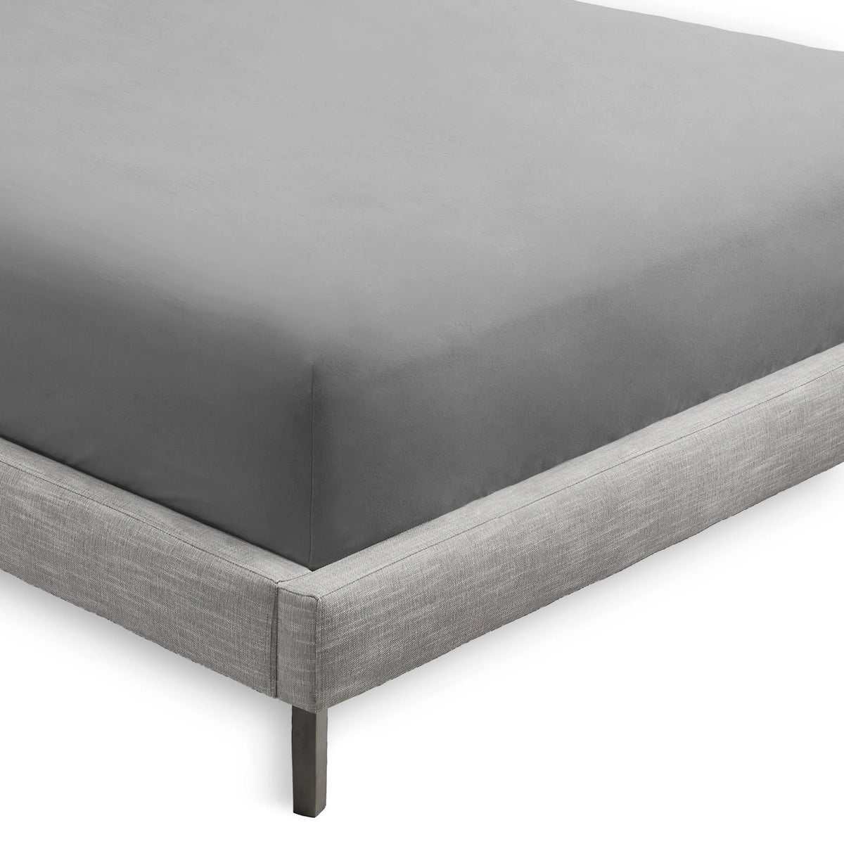 2-Pack Microfiber Fitted Bottom Sheets Deep Pocket California King Light Grey B5865
