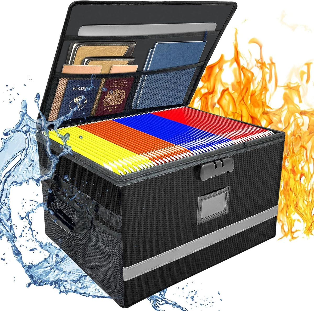 Collapsible Fireproof Document Box with Lock A477