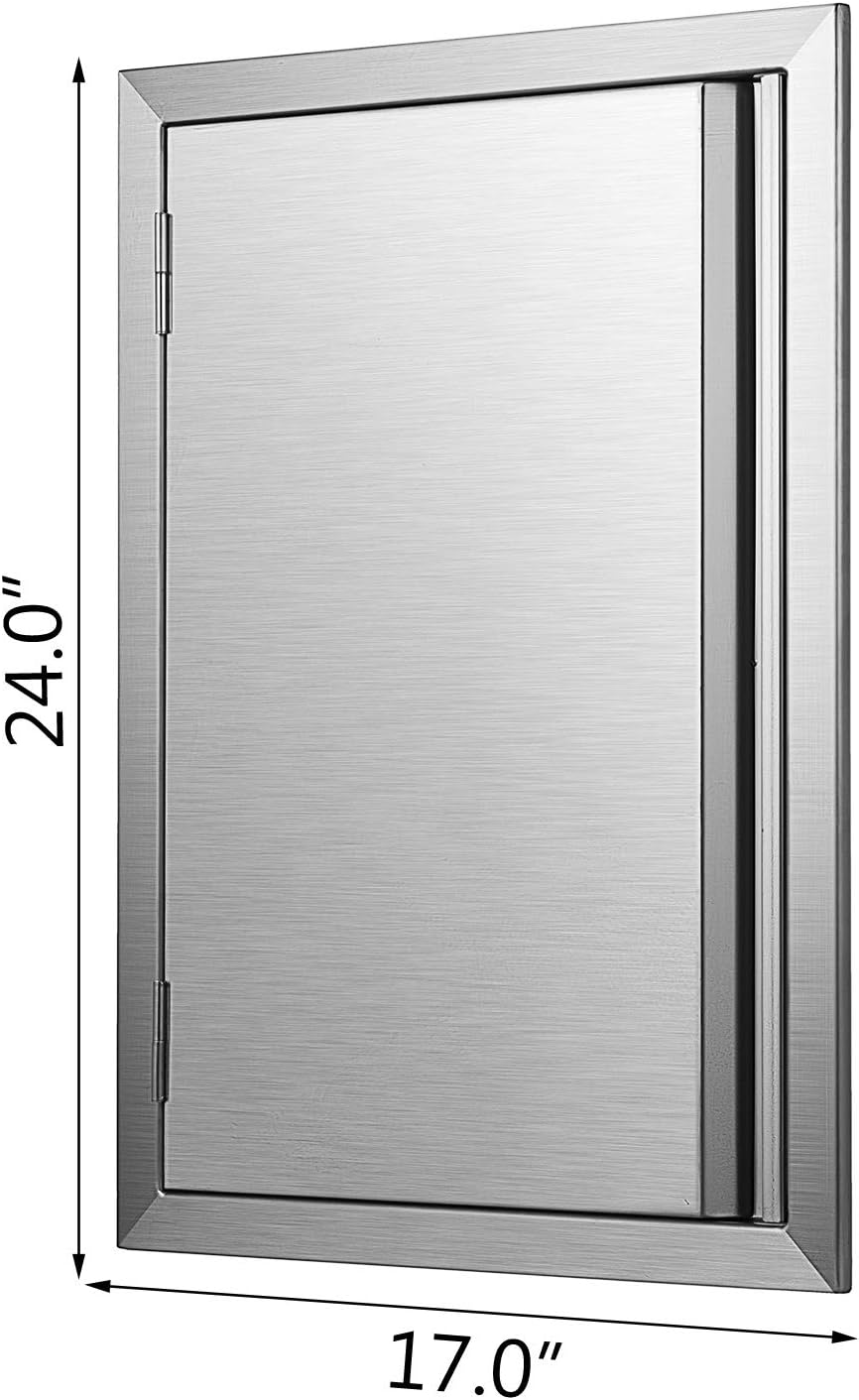 17 x 24 Inch Brushed Stainless Steel Outdoor Kitchen Door N341376