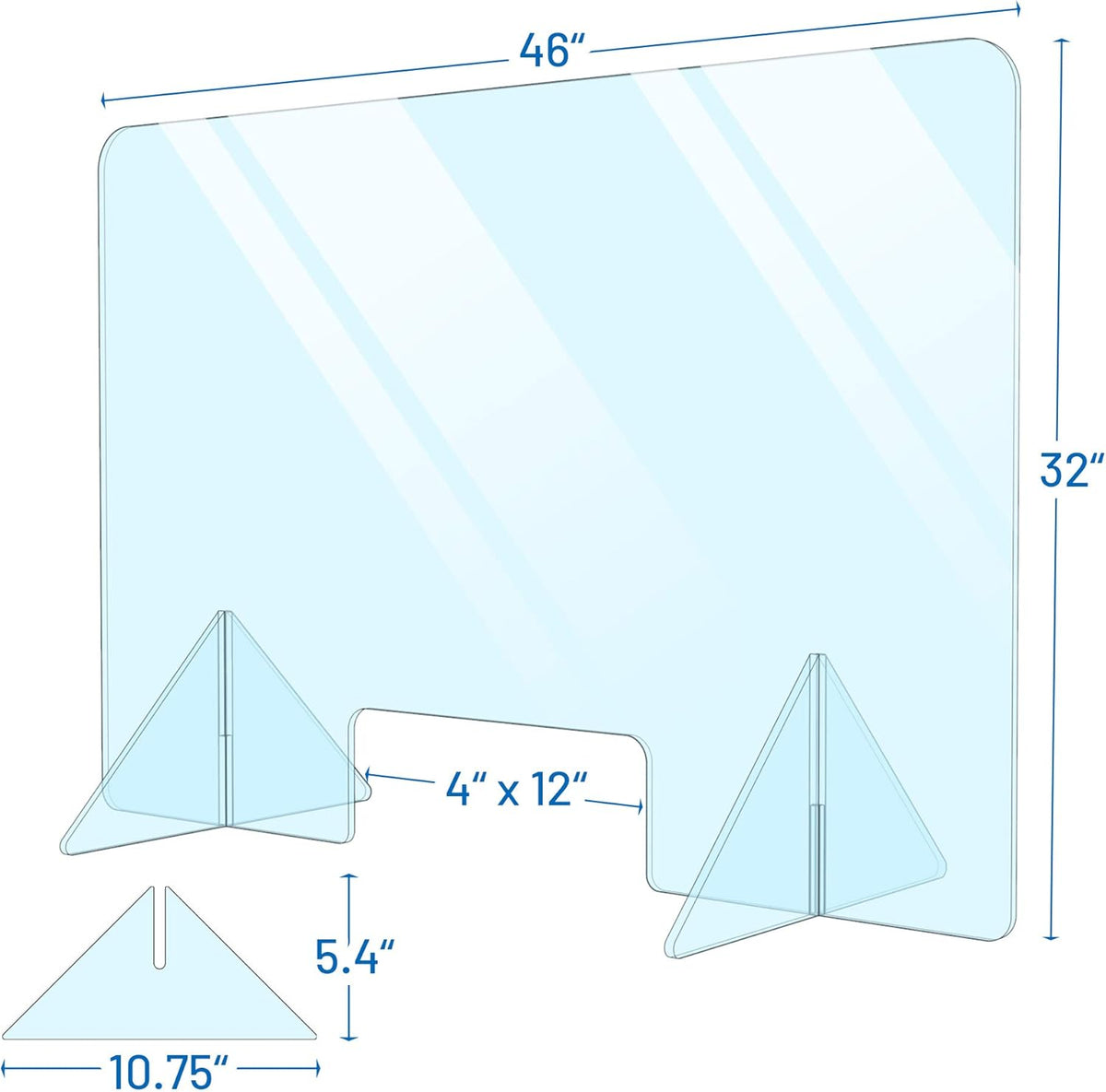 Plexiglass Sneeze Guard Shield for Counter D50357