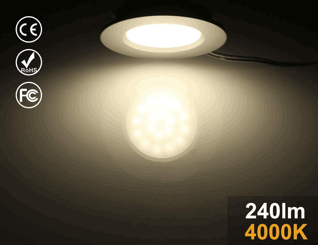 12V Waterproof Ultra-Thin LED Ceiling Light 3000K Warm White 12 Pack Y4571