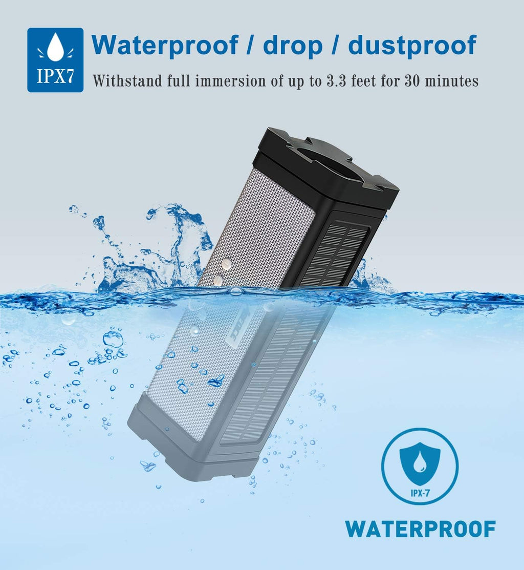 IPX7 Waterproof 20W Portable Bluetooth Speaker with 27 LEDs B1475