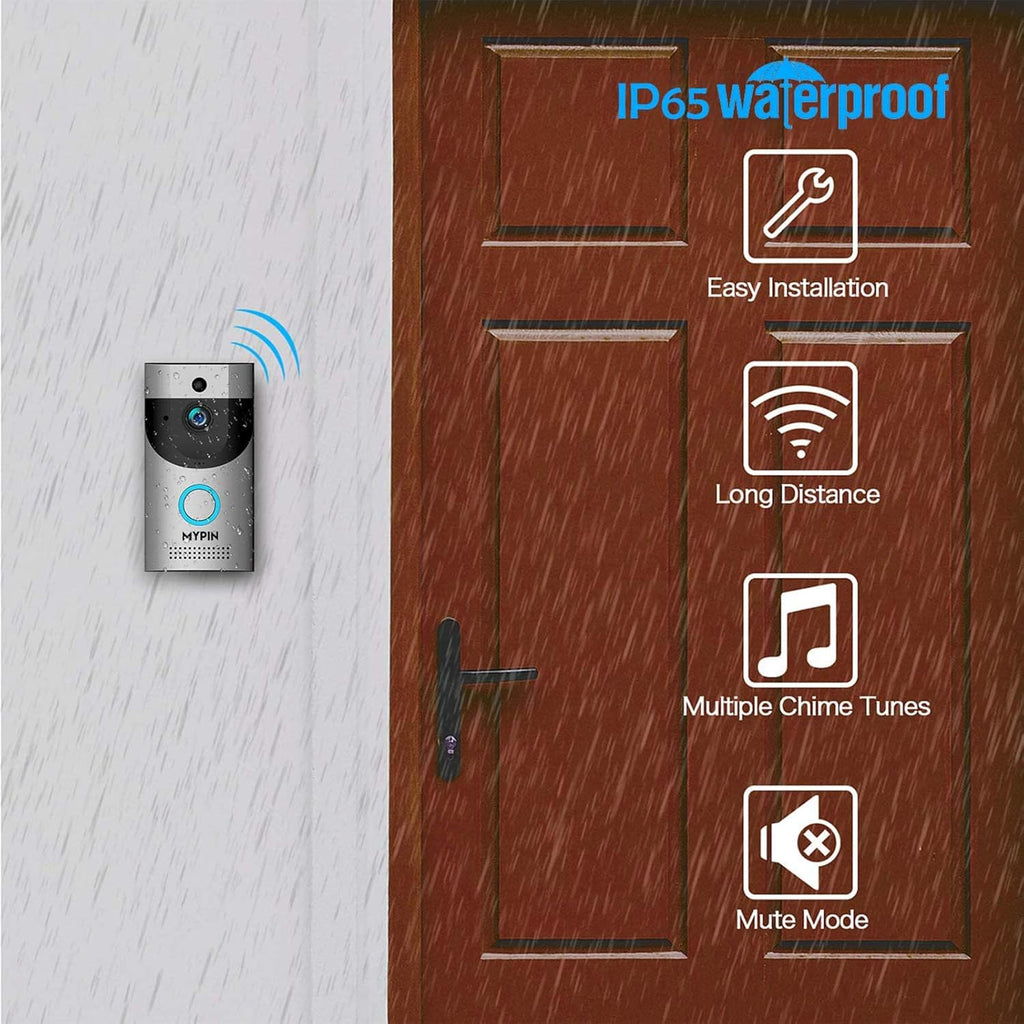 Waterproof WiFi Doorbell Camera with Chime J43783