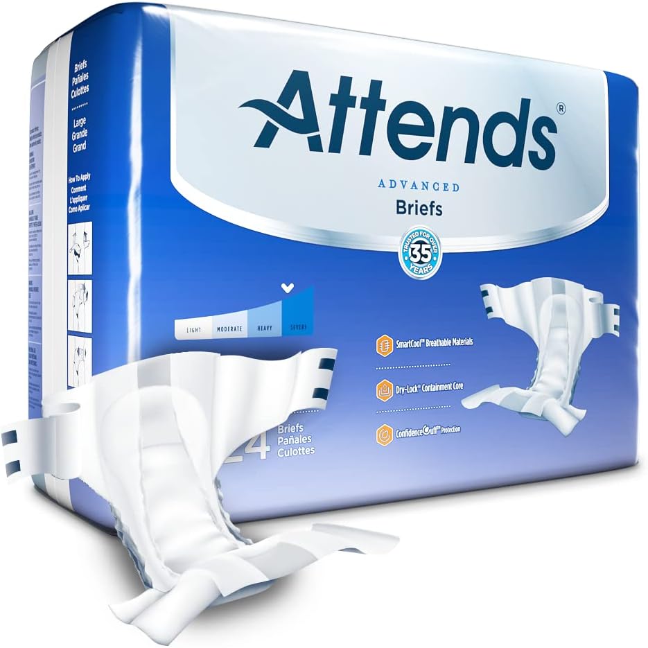 XL Unisex Adult Incontinence Briefs 20 Count Pack of 3 T806