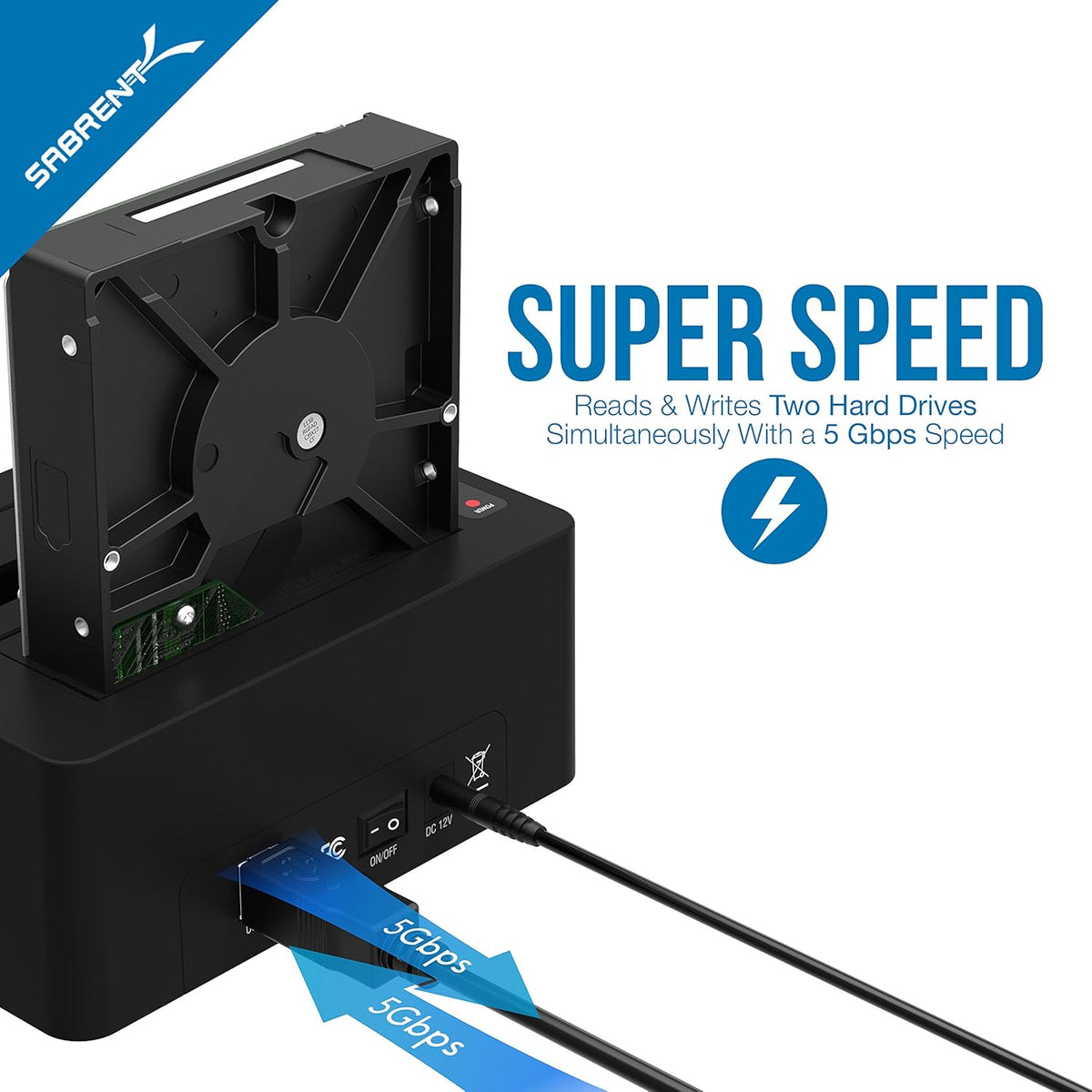 USB 3.0 to SATA Dual Bay External Hard Drive Docking Station R572413