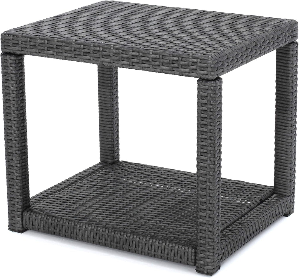 Grey Outdoor Wicker Accent Table Y989