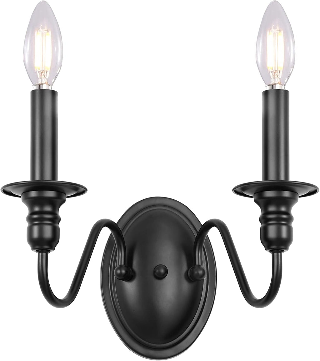 Black 2 Light Wall Sconces F247