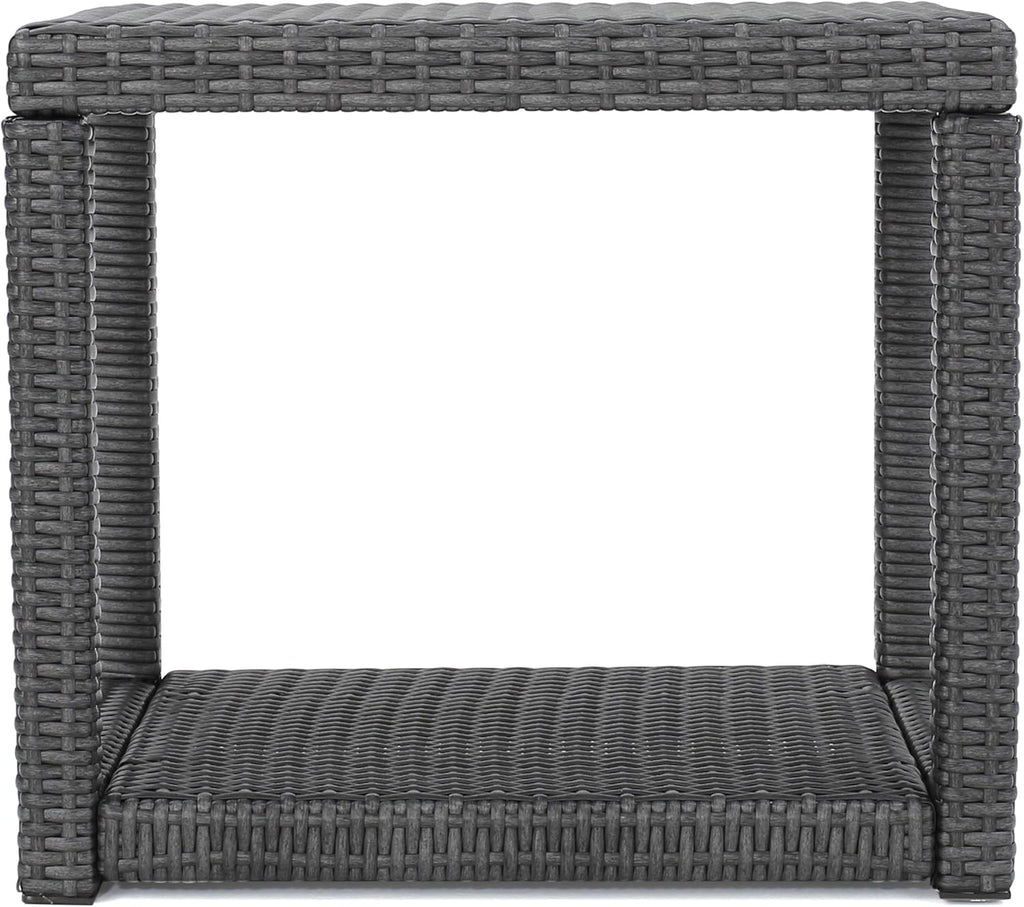 Grey Outdoor Wicker Accent Table Y989