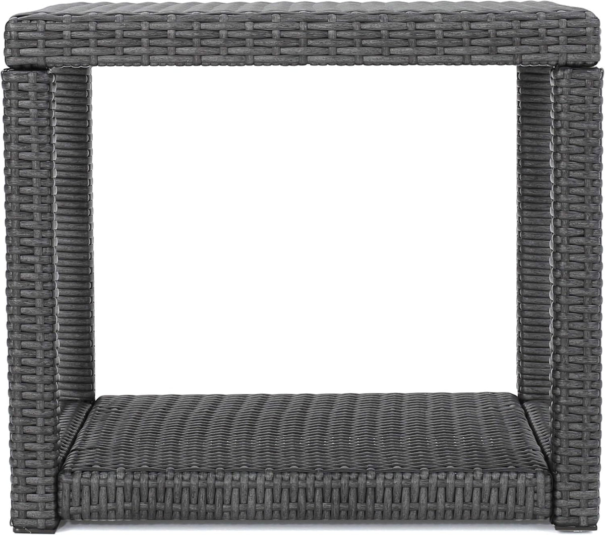 Grey Outdoor Wicker Accent Table Y989