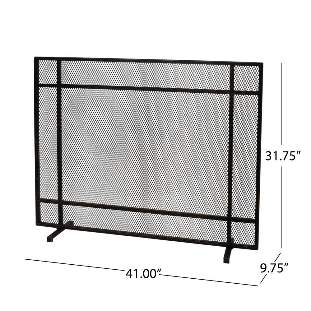 Black Single Panel Iron Firescreen B174875