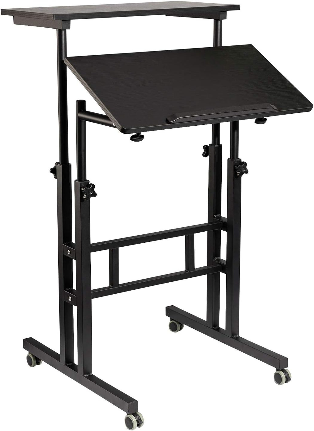 Black Adjustable Mobile Standing Desk T351