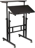 Black Adjustable Mobile Standing Desk T351