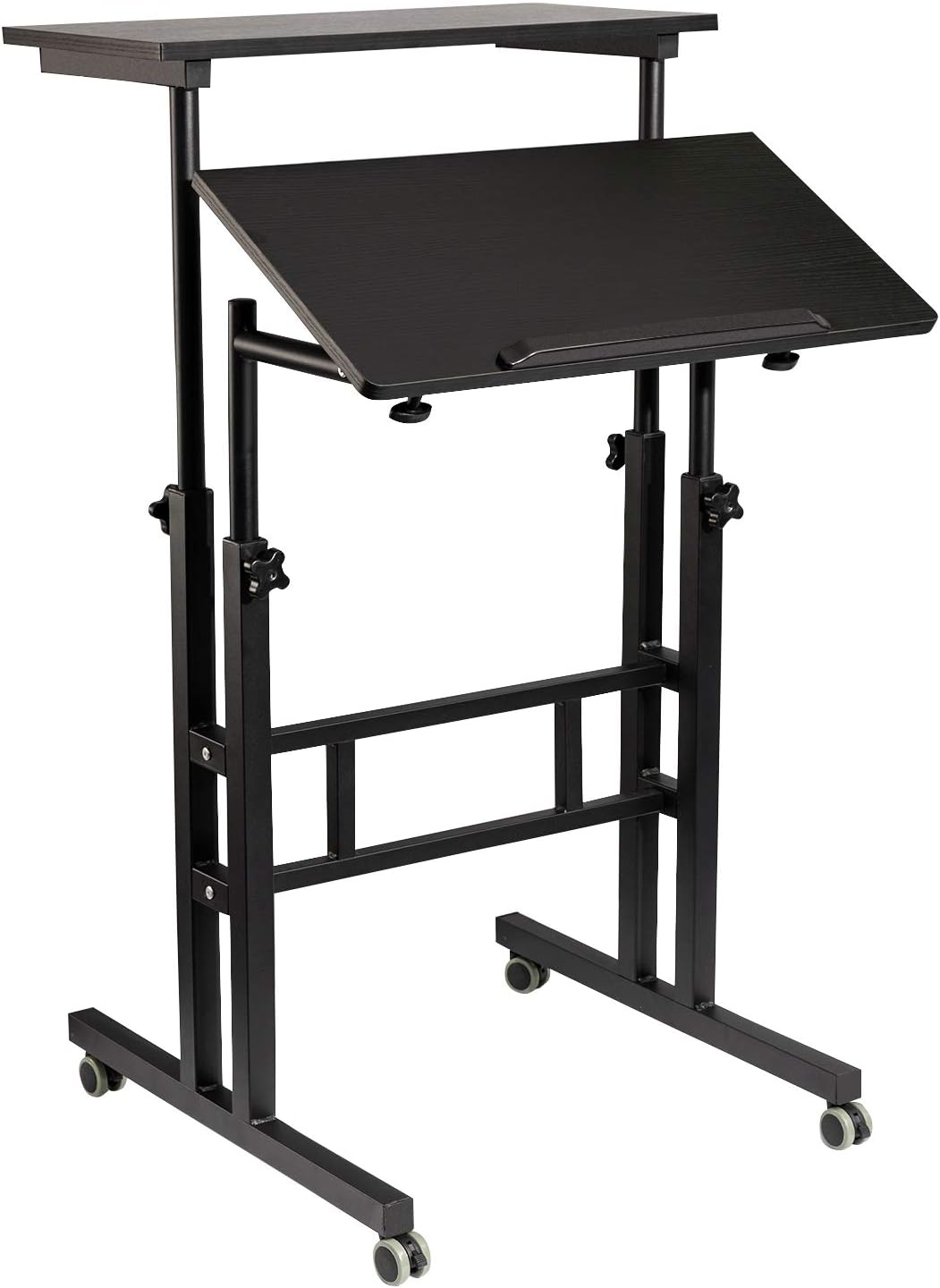 Black Adjustable Mobile Standing Desk T351