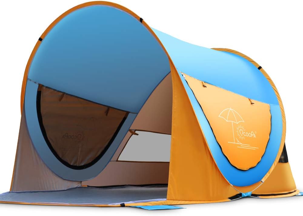Large Pop Up Beach Tent for 4 People Anti-UV Portable Sun Shelter S79059