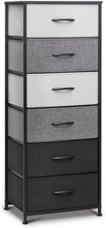 Brown 6 Drawer Fabric Dresser with Metal Frame R45385