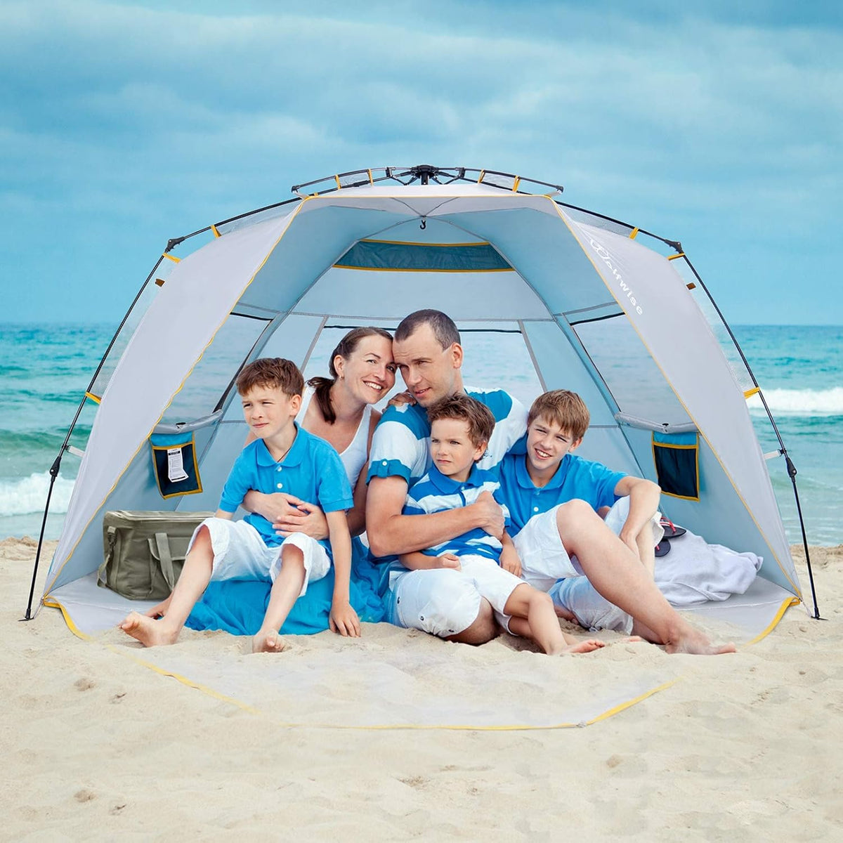3-4 Person UPF 50+ Portable Beach Tent with Porch L903748