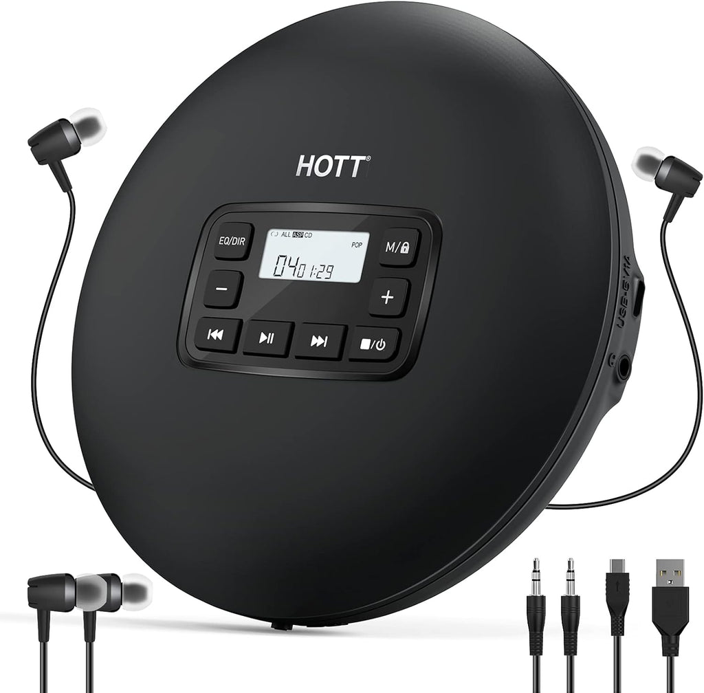 Black Portable CD Player with Headphones D715452