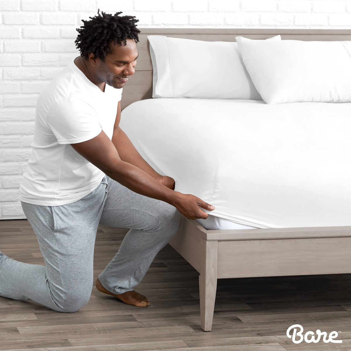 2-Pack Microfiber Fitted Bottom Sheets Deep Pocket California King Light Grey B5865