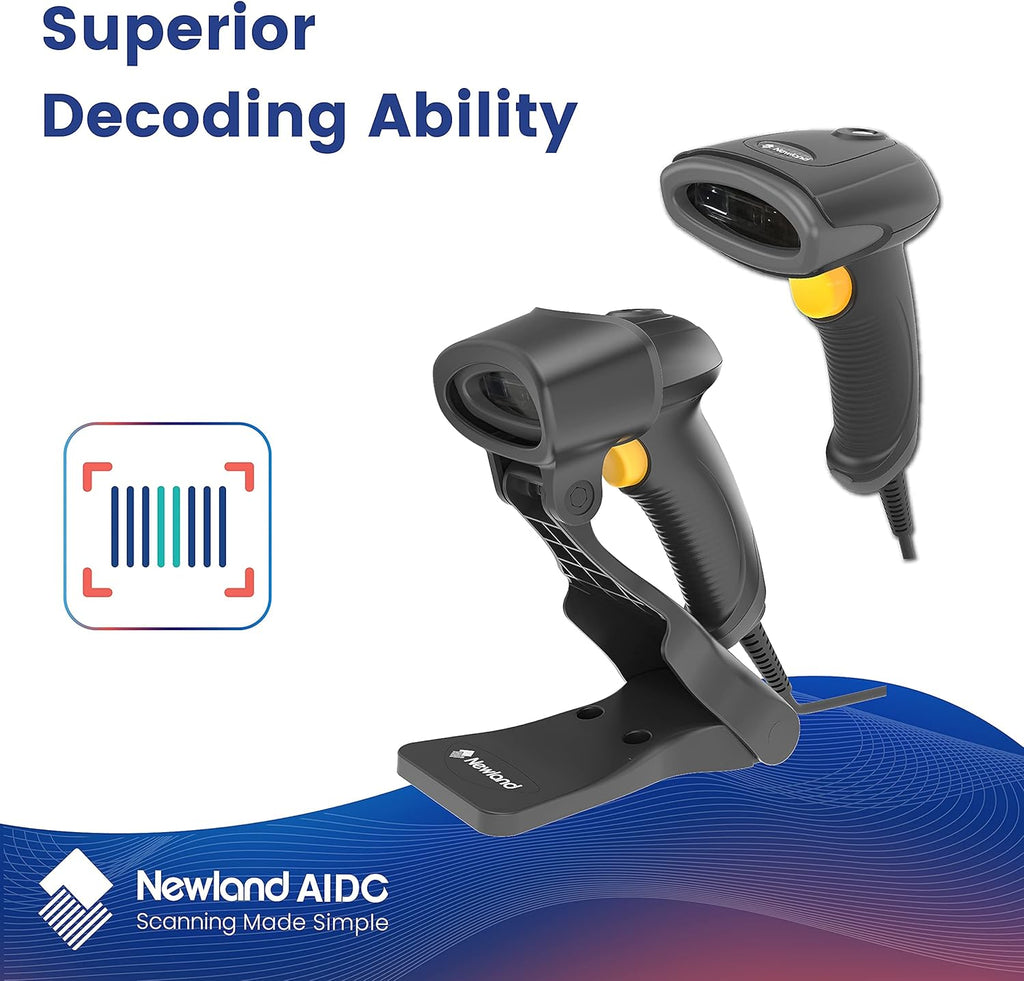 1D Handheld Barcode Scanner with Stand A583