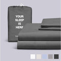 100% Cotton Percale Bed Sheets 4 Piece Set King Gray K458362