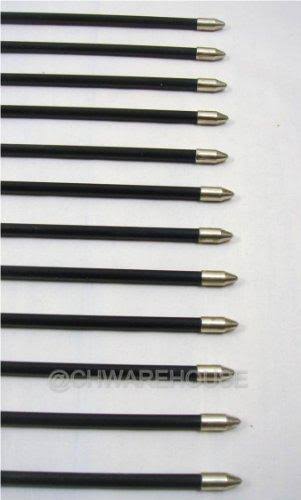 Fiberglass Target Practice Arrows with Nocks and Fletches, 61cm 1/2 Dozen Z855319