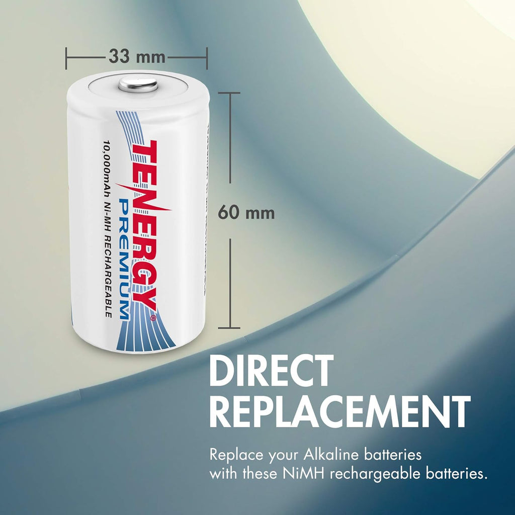 12 Pack D NiMH Rechargeable Batteries U1594