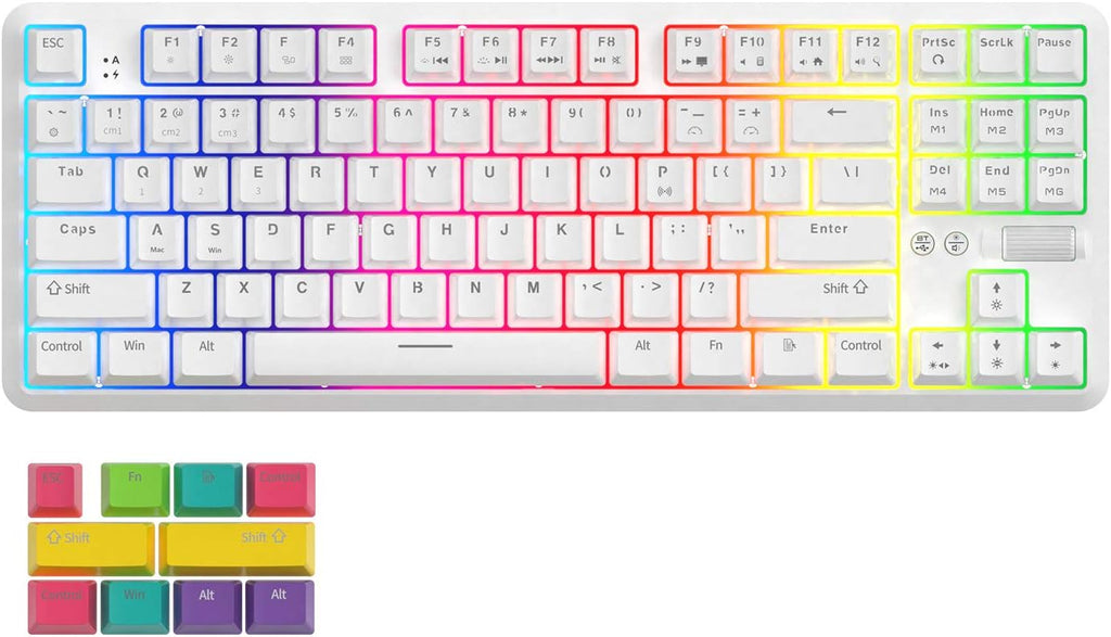 87 Keys Bluetooth/Wired Mechanical Keyboard with Blue Switch, RGB Backlight R536321