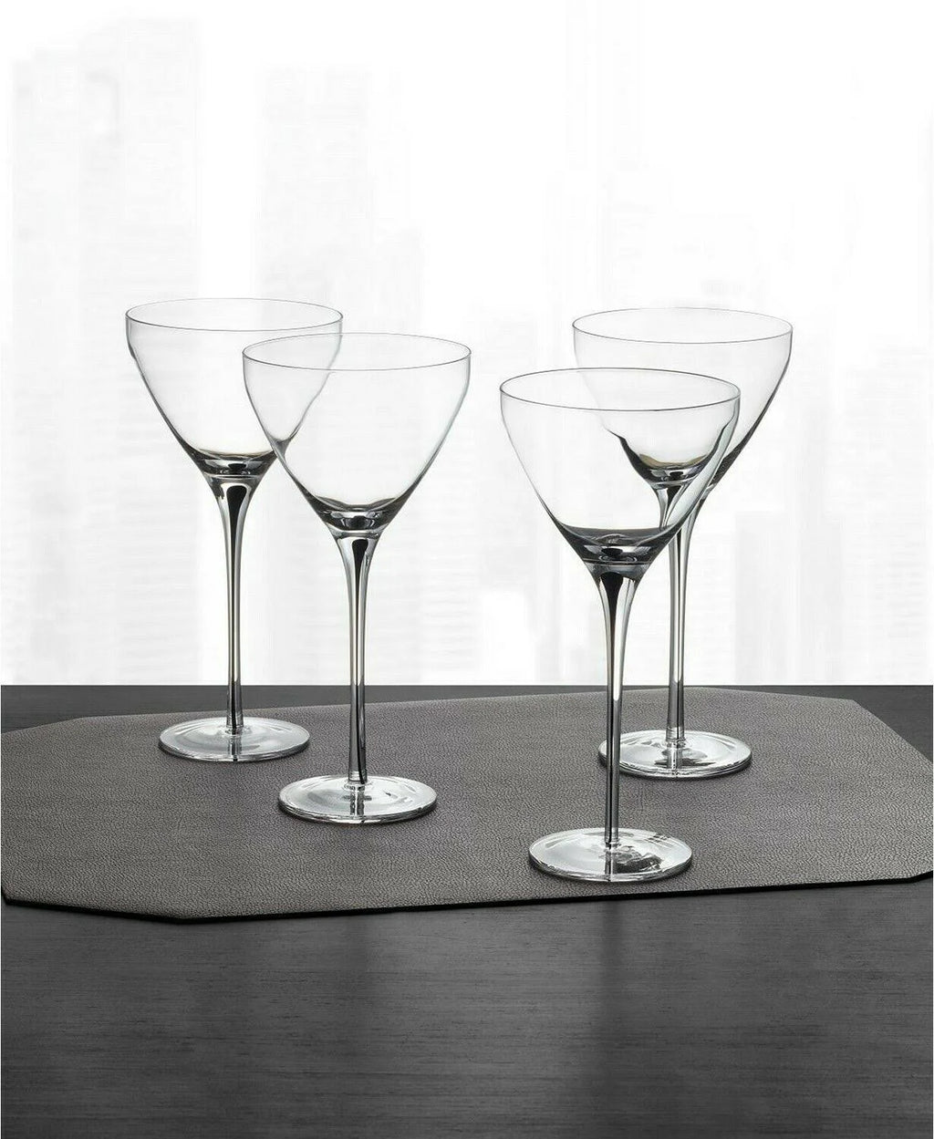 Black Stem Martini Glasses Set of 4 V22520