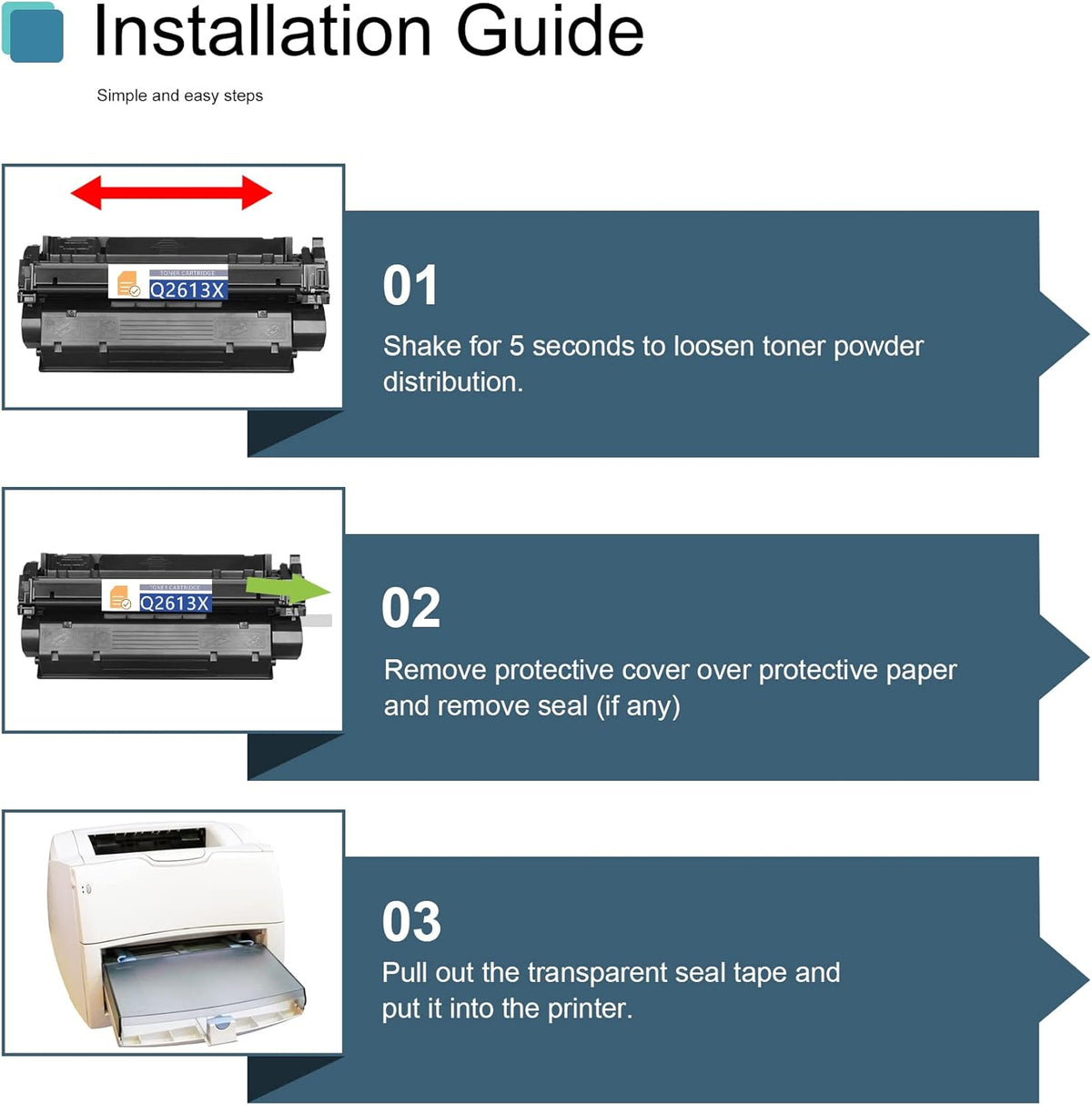 Compatible Black Toner Cartridges 3-Pack H8642
