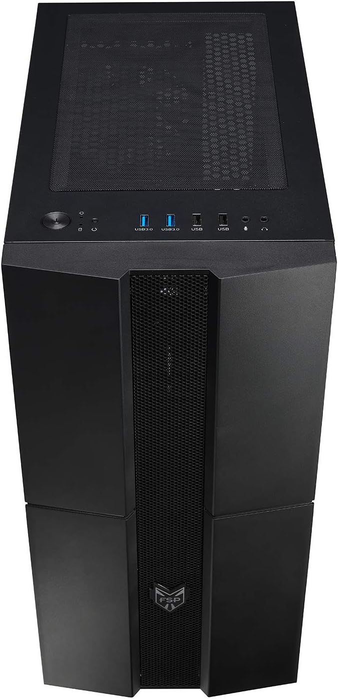 ATX Mid Tower PC Gaming Case with Tempered Glass Side Panel T589