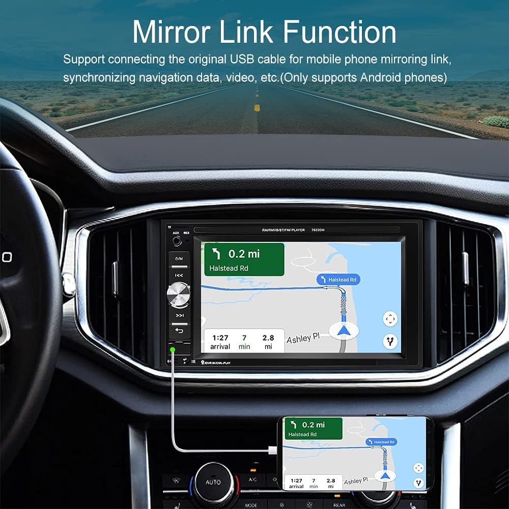 Double Din Bluetooth Touchscreen Car Stereo with Backup Camera Q673